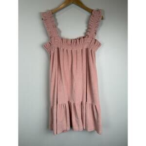 EPHEMERA LA PLAGE SWING MINI DRESS Swim Cover-up Blush Terry Cloth Sz Medium